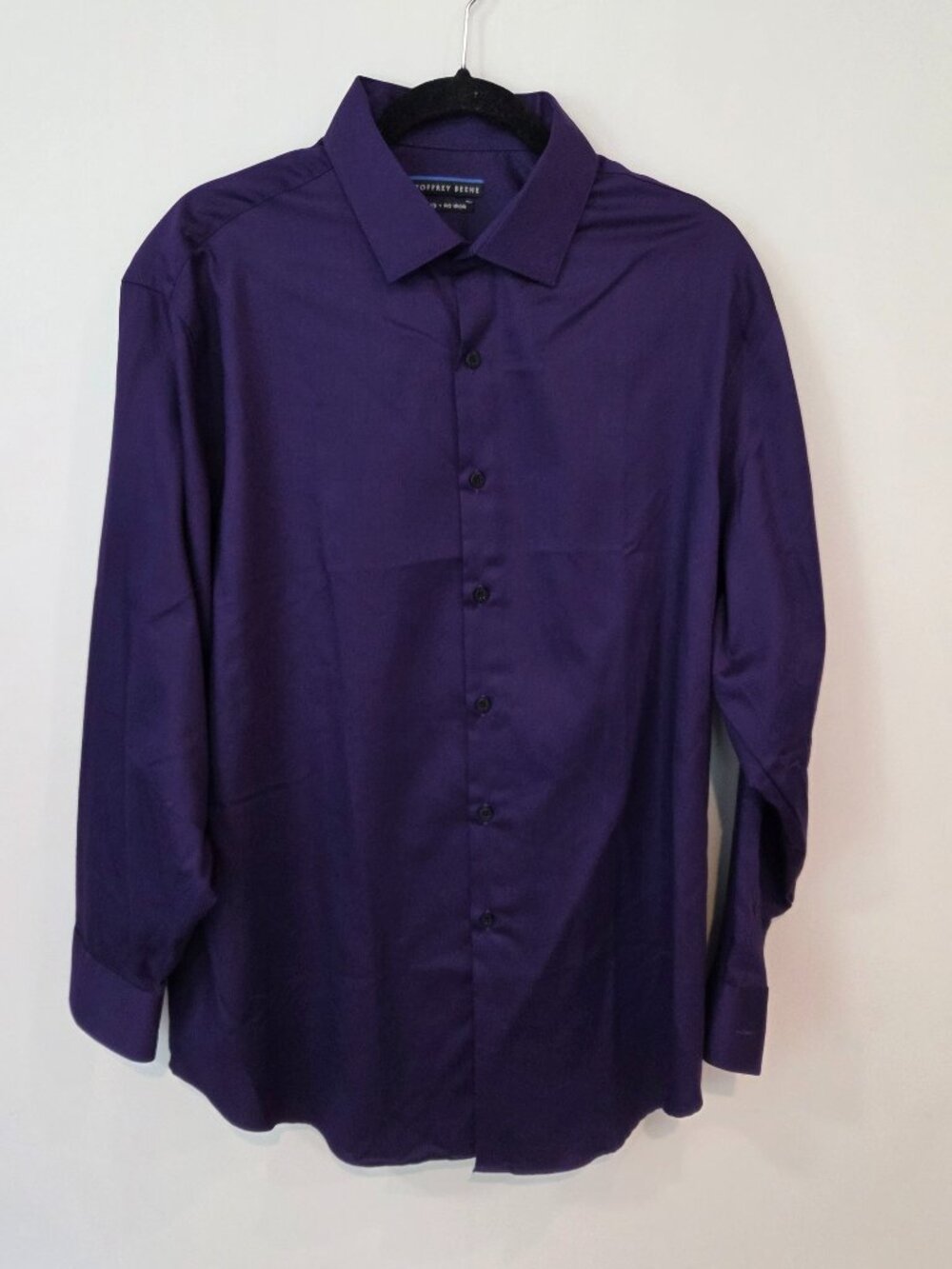 Geoffrey Beene Purple Dress Shirt 17.5 32/33 No Iron